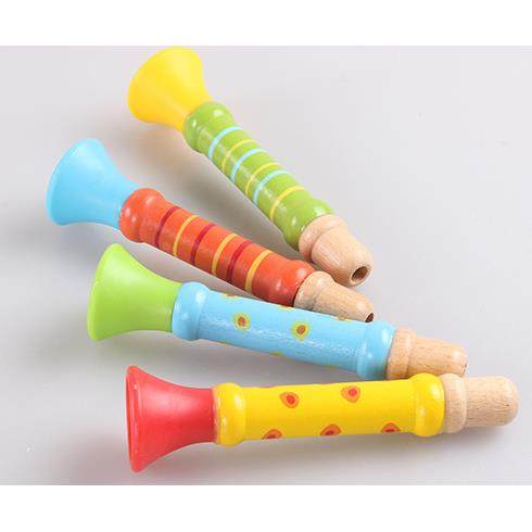 木制玩具 小喇叭奥尔夫吹吹响儿童口哨笛子玩具 宝宝吹奏乐器玩具