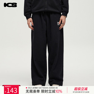 长裤 ics 男女秋冬宽松直筒运动裤 iconslab美式 基础旗帜印花卫裤