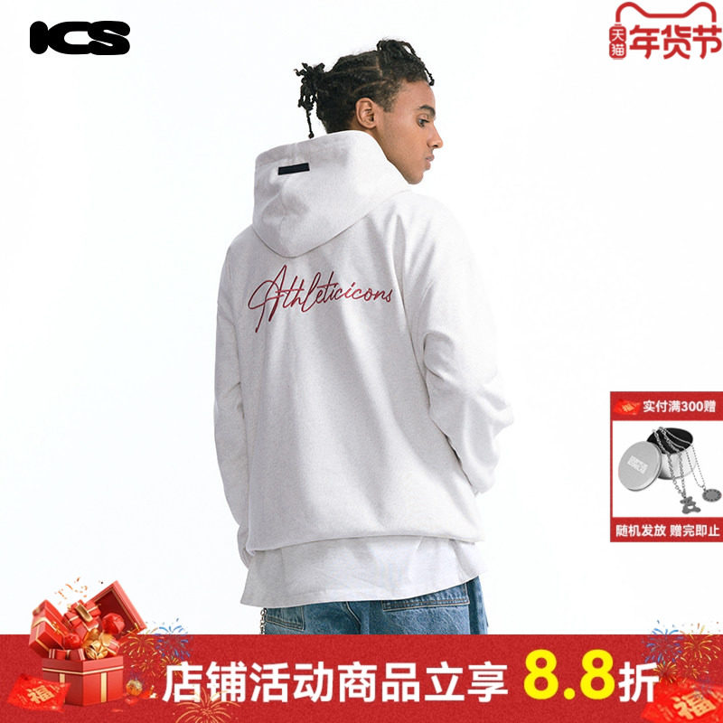 ics丨iconslab撞色手写字体情侣秋连帽卫衣美式街头潮牌宽松上衣,男装,卫衣,淘宝优惠券,粉丝福利购,淘宝优惠卷