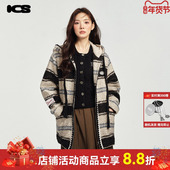 开衫 ics iconslab圈圈条纹毛呢卫衣情侣秋冬情侣男女同款 外套