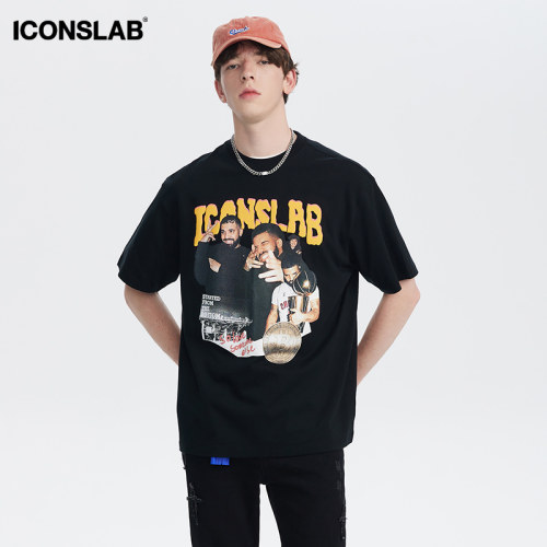 iconslab说唱歌手T恤夏季
