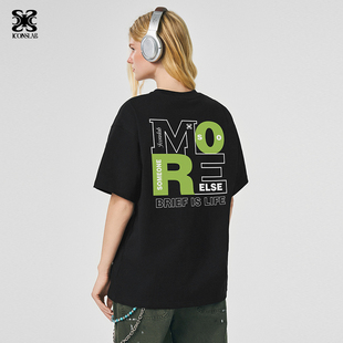ics丨iconslab撞色字母排版标语短袖T恤