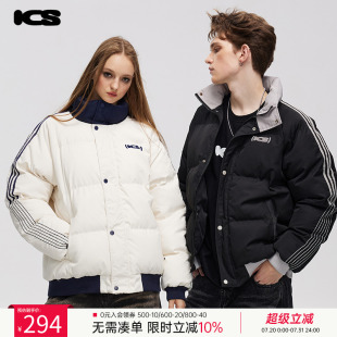 棉服美式 iconslab胶印条纹插肩袖 ics 情侣棉衣秋冬 卓沅同款