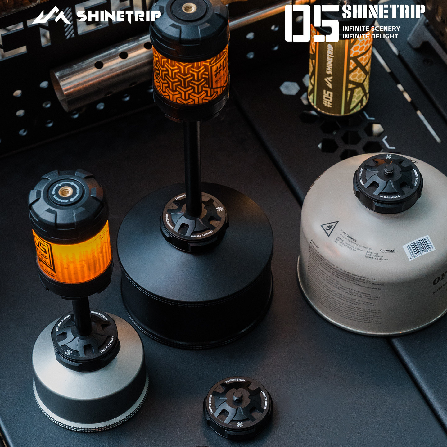 山趣户外扁气罐1/4螺纹灯架底座