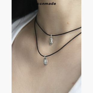 Ⅱ necklace 预售 925纯银皮革项链韩国CCNMADE原创设计 Leather