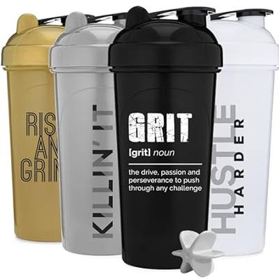 [4 Pack] 28oz Shaker Bottle with Motivational Quotes (Bla