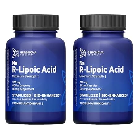 Geronova Research R-Lipoic Acid 300mg 60 Caps- Pack of 2