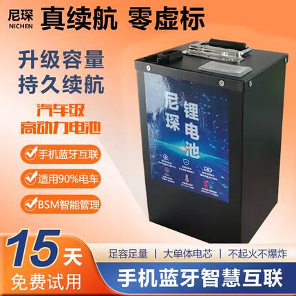 宁德电动车磷酸铁48锂电池60V72大单体二四轮车大容量铝壳电瓶