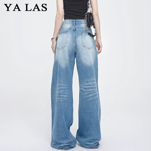 Ретро джинсы, летние приталенные штаны, высокая талия, свободный прямой крой