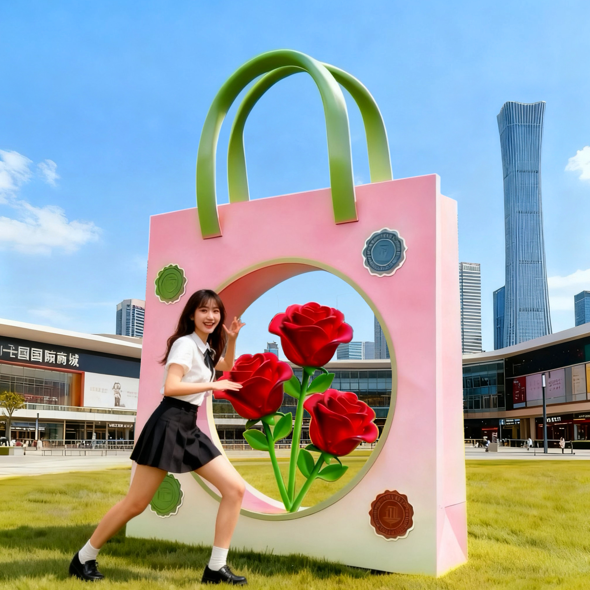 仿真包包模型雕塑定制中古店橱窗装饰网红拍照打卡购物手提袋摆件