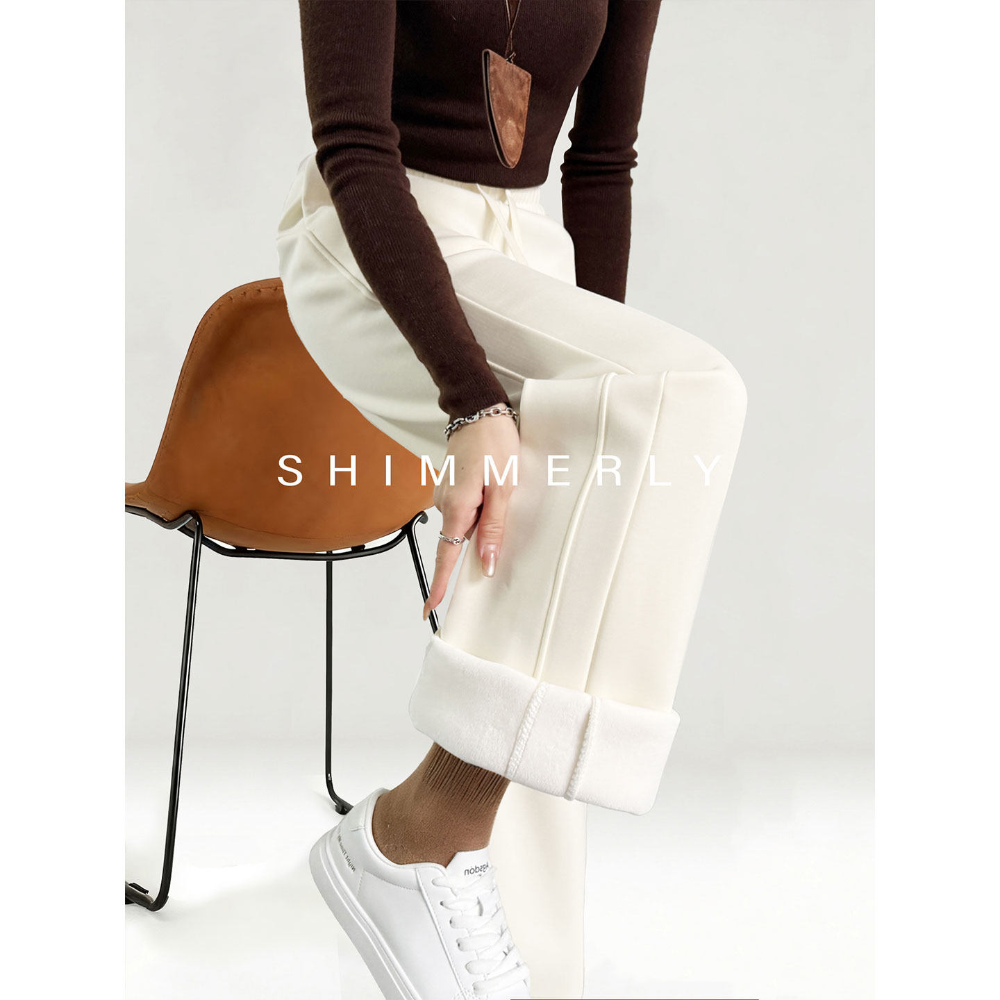 【软糯亲肤棉】白色阔腿裤女加厚冬直筒垂感加长加绒休闲运动裤W,女装/女士精品,卫裤,淘宝优惠券,粉丝福利购,淘宝优惠卷