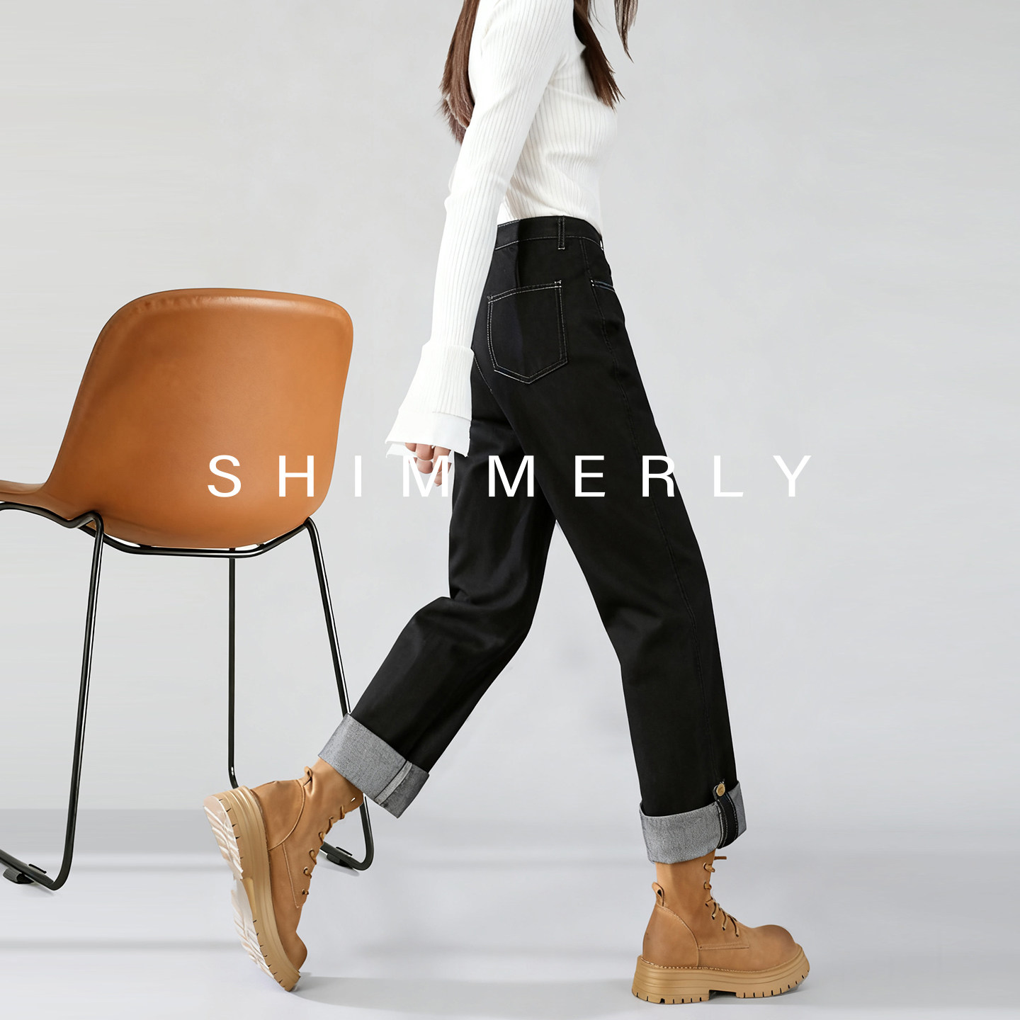 【新升级！两穿卷边牛仔裤】