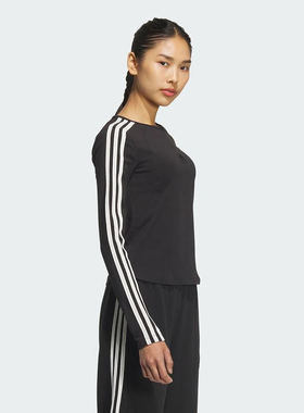 阿迪达斯女装运动服跑步健身打底上衣透气长袖T恤JN0755 JW4643