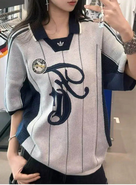 阿迪达斯三叶草男女POLO衫宽松百搭潮流时尚运动休闲针织衫KY2159