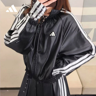 阿迪达斯女三条纹防风运动夹克
