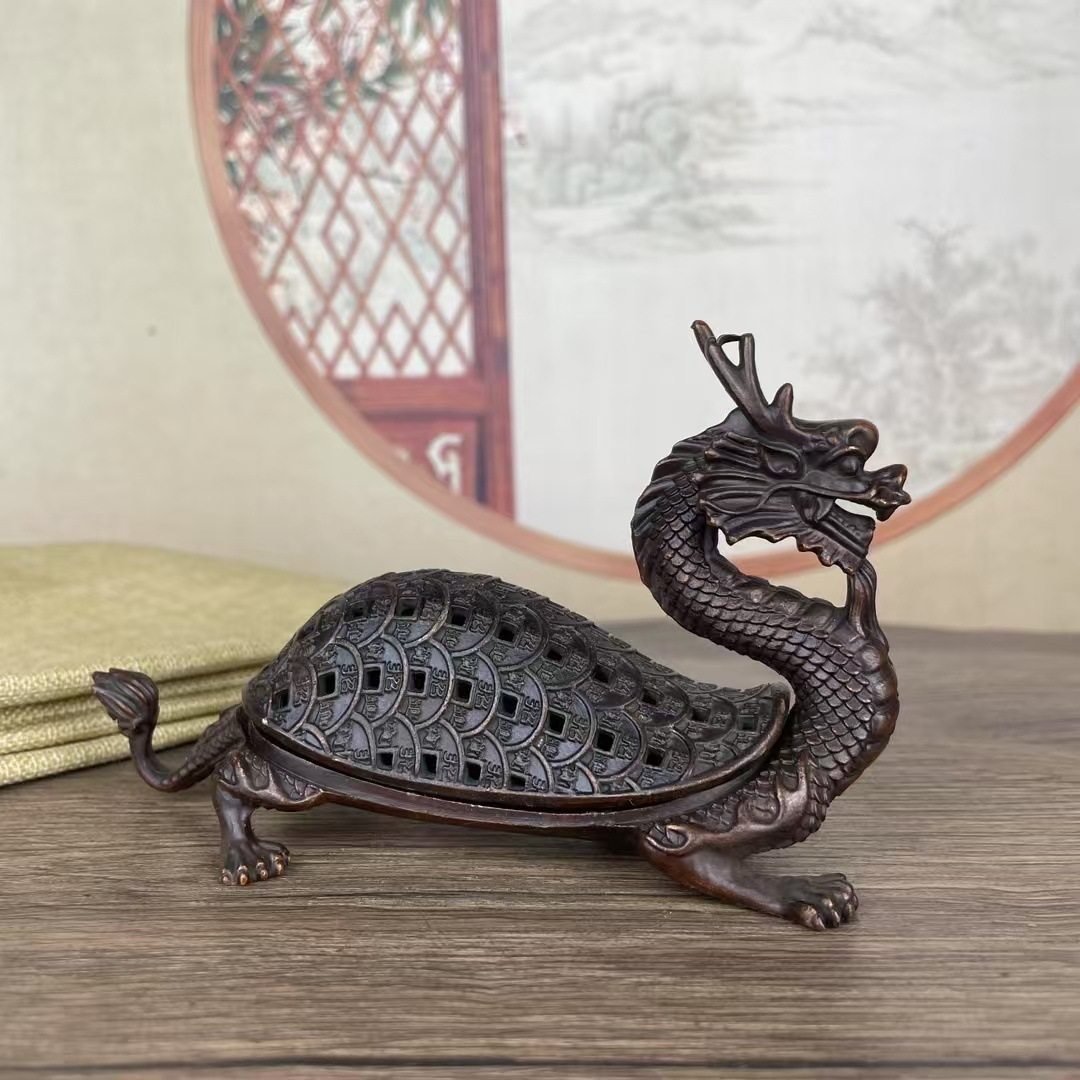 复古老包浆金钱龙龟香炉居家茶台香薰炉客厅办公室仿古摆件工艺品,金属材料及制品,其他金属制品,淘宝优惠券,粉丝福利购,淘宝优惠卷