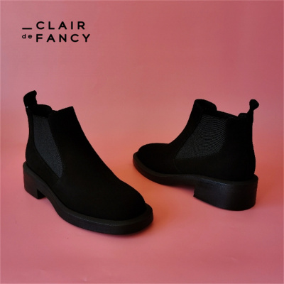 CLAIR de FANCY轻奢时尚舒适帅气中性女靴切尔西靴烟筒靴1358637