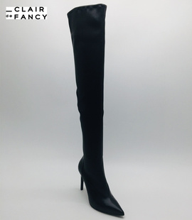 CLAIR de FANCY轻奢时尚细跟尖头舒适女鞋弹力靴8991069