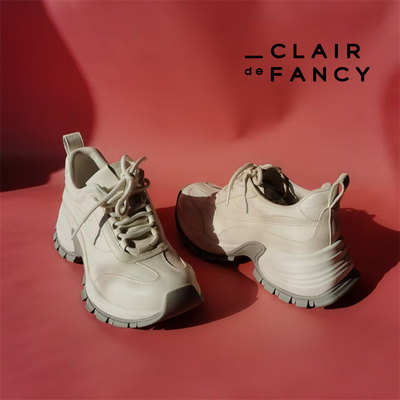 CLAIR de FANCY轻奢时尚秋冬新超轻厚底内增高老爹女鞋1550153