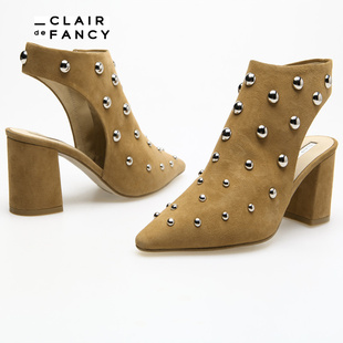 CLAIR de FANCY包头凉拖女夏季百搭粗跟高跟鞋外穿半拖鞋7650781