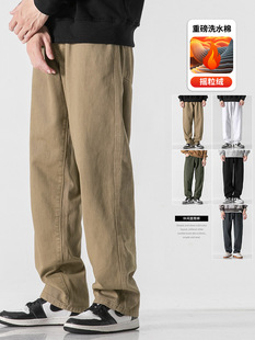 WOODSOON休闲裤男长裤夏季纯棉美式高街男士裤子春秋款宽松直筒裤