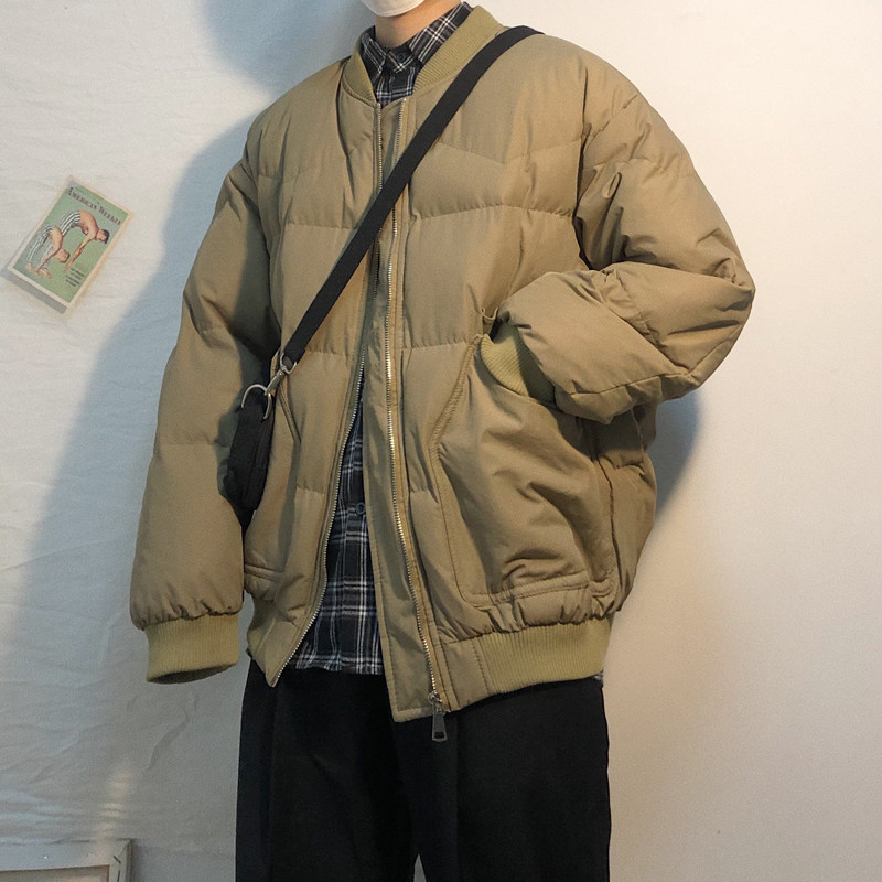 冬季新款加厚面包外衣男士k型宽松Bf型棒球领保暖棉质外衣新潮
