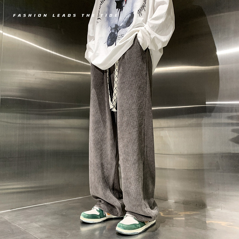裤子男款春秋直筒男士休闲裤2026新款宽松阔腿长裤春季卫裤男裤