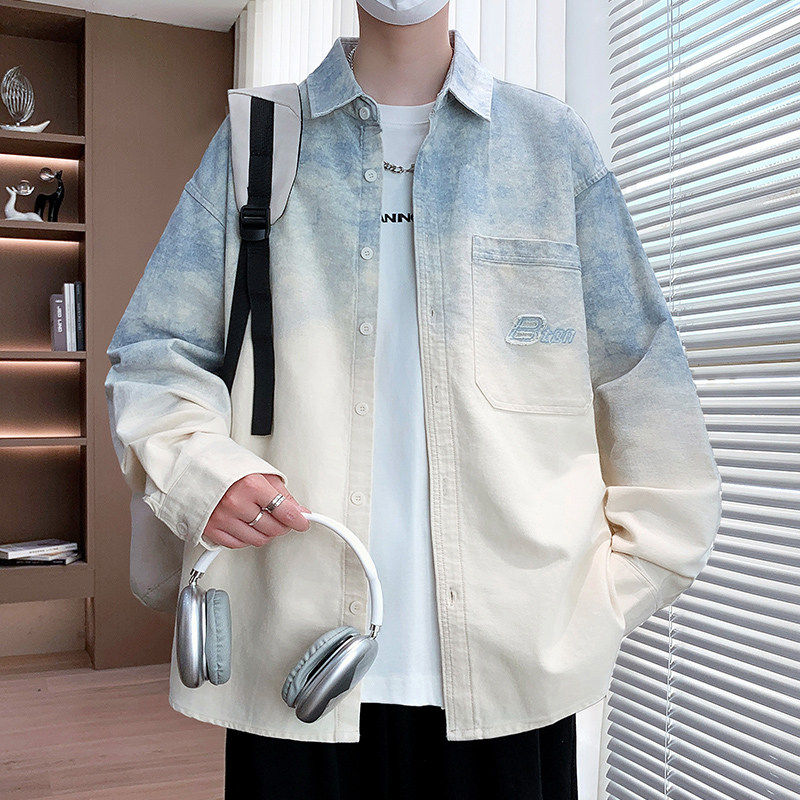 衬衫式长袖外套男春秋季