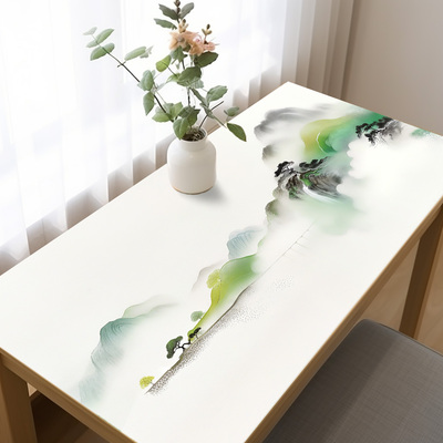 新中式硅胶桌垫免洗防水茶几垫餐桌垫隔热垫防烫轻奢高级感茶桌布