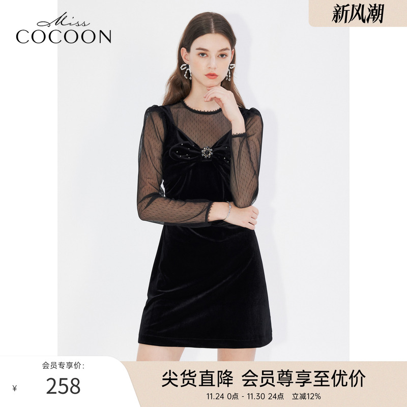 腰部抽褶  蕾丝