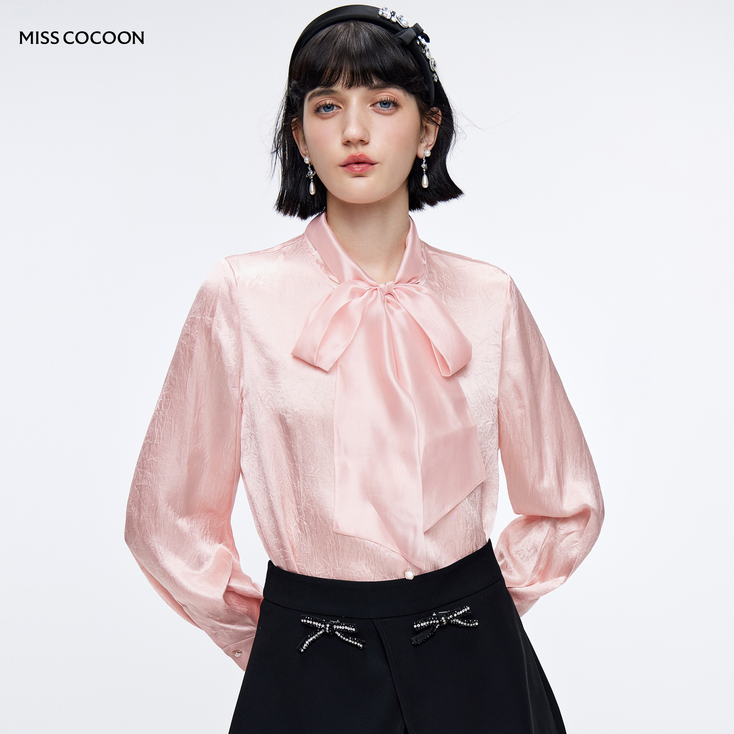 MISSCOCOON直筒型雪纺衬衫