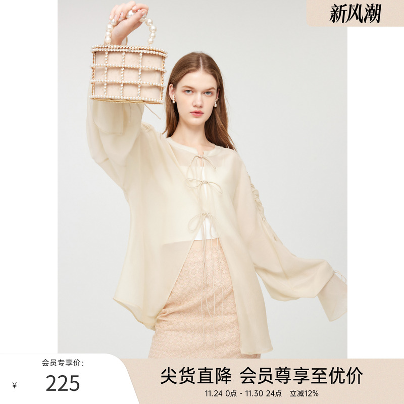 COCOON新中式廓形雪纺衫