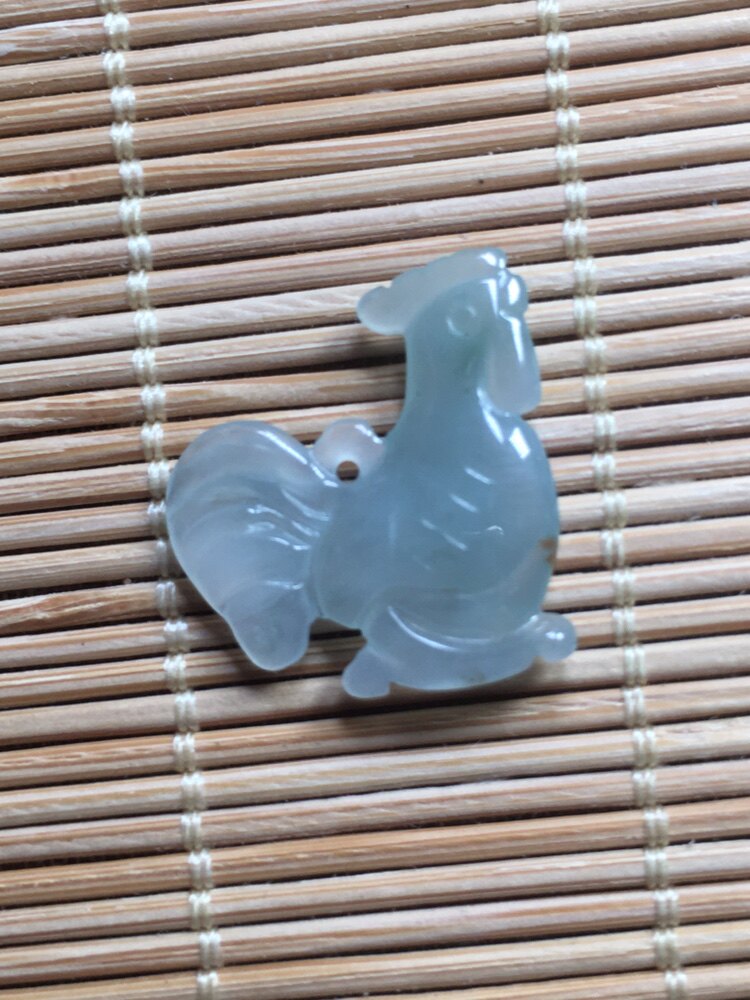 糯冰种洒金小鸡吊坠缅甸翡翠a货颈饰