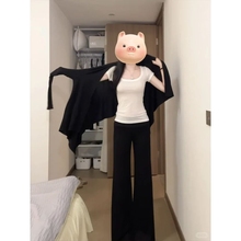黑色防晒开衫薄款女配吊带小外搭罩衫夏日轻薄外套女款夏冰丝夏季