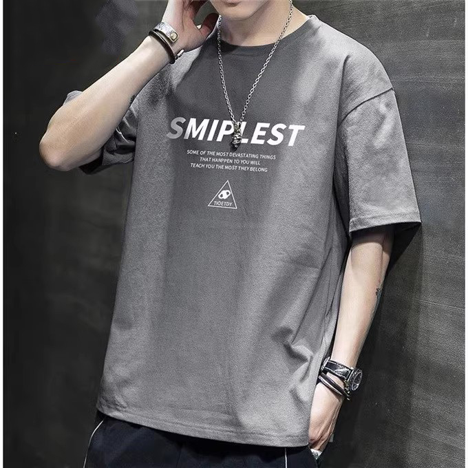 夏季纯棉短袖T恤大码宽松上衣男