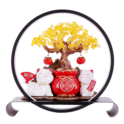 木锐树脂招财简约现代客厅前台