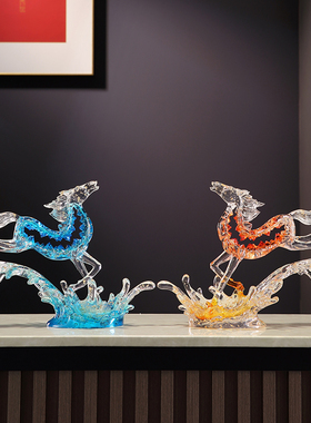 木锐新中式马上有钱招财摆件