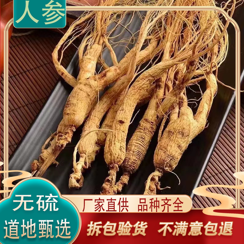 生晒参精选人参500g东北人参长白山野山参白参干人参干货