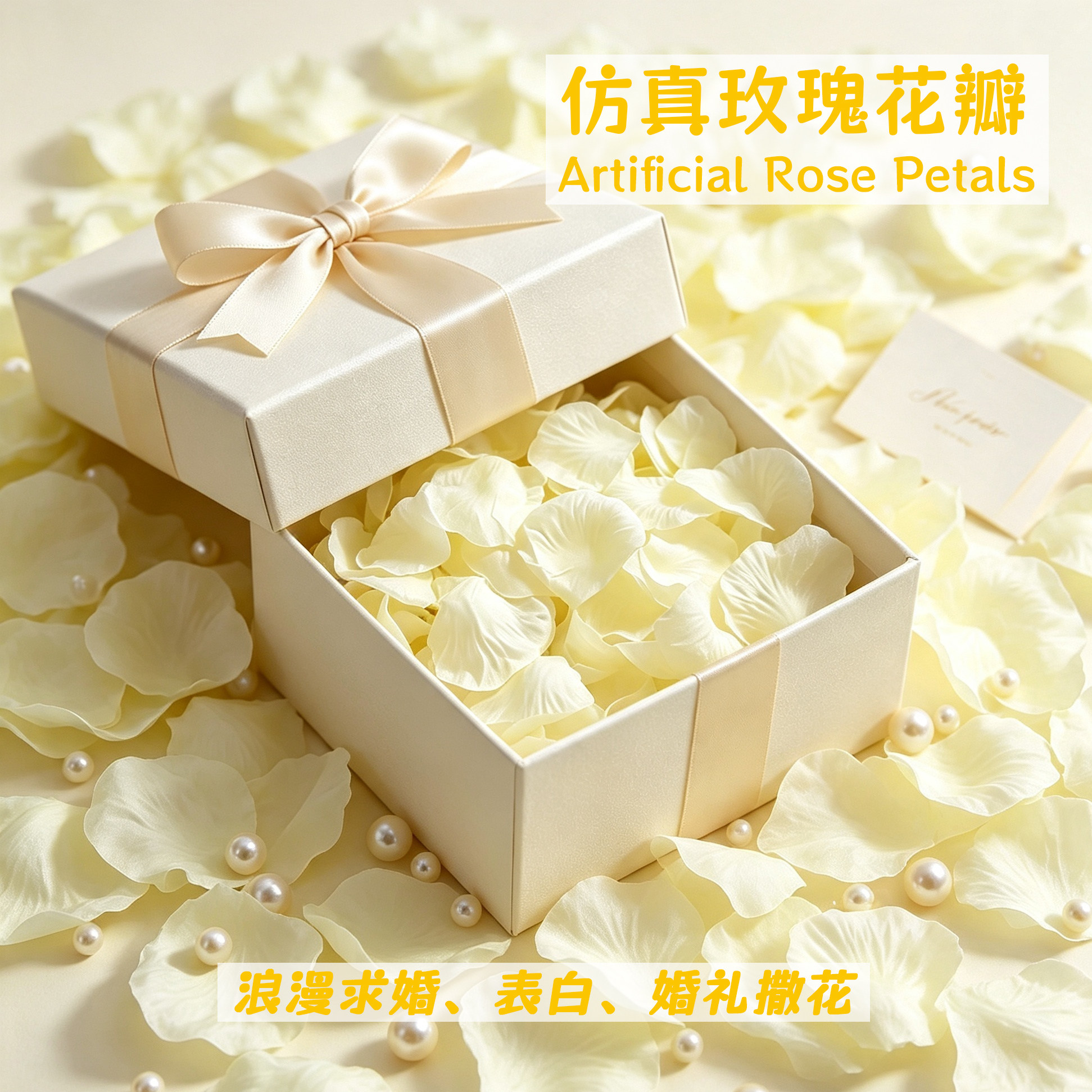 仿真玫瑰花瓣礼盒装婚庆求婚表白撒花装饰用品浪漫礼品