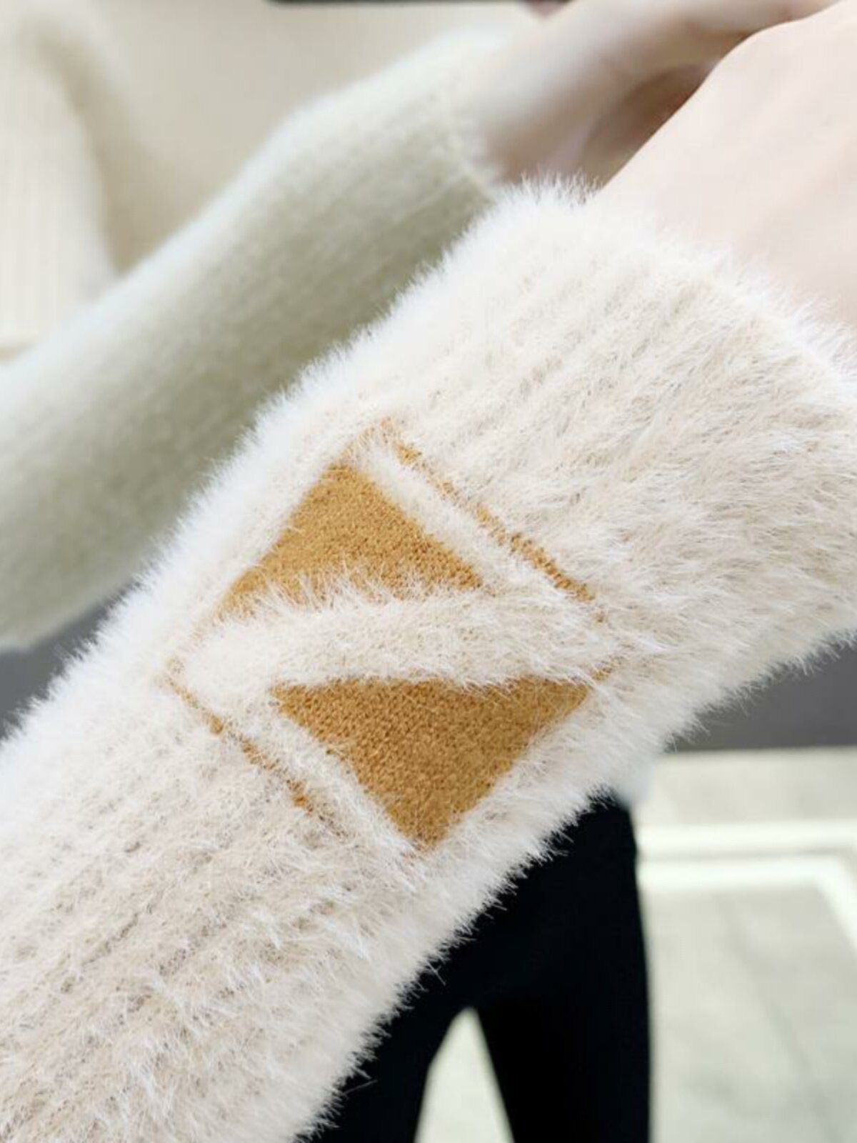 여성을 위한 모조 새 스타일 자카드 꽉 끼는 내부 더블 레이어 칼라 하이넥 니트 바닥 스웨터 세련되고 패셔너블