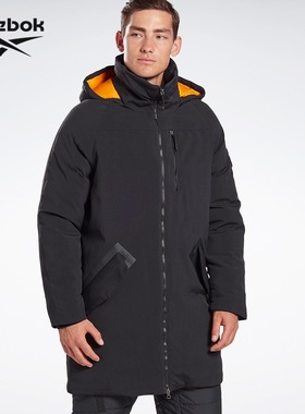 Reebok/锐步 男子灰鸭绒加厚保暖防风耐磨中长款黑色FU1696