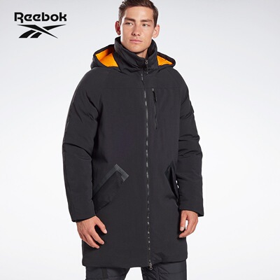 Reebok/锐步 男子灰鸭绒加厚保暖防风耐磨中长款黑色FU1696