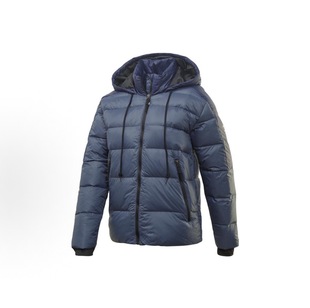 Reebok/锐步 女子修身连帽保暖运动羽绒服 情侣款 靛蓝 FT0675