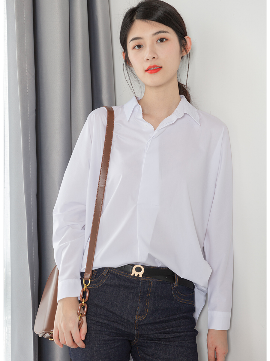 蝙蝠袖洋气宽松高级感白衬衫