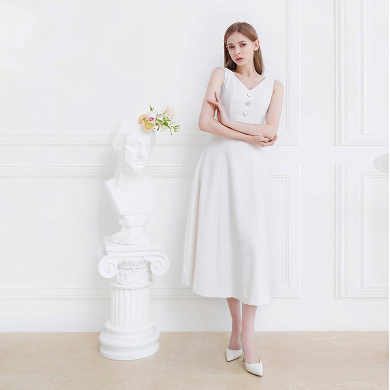 小香风连衣裙无袖显瘦