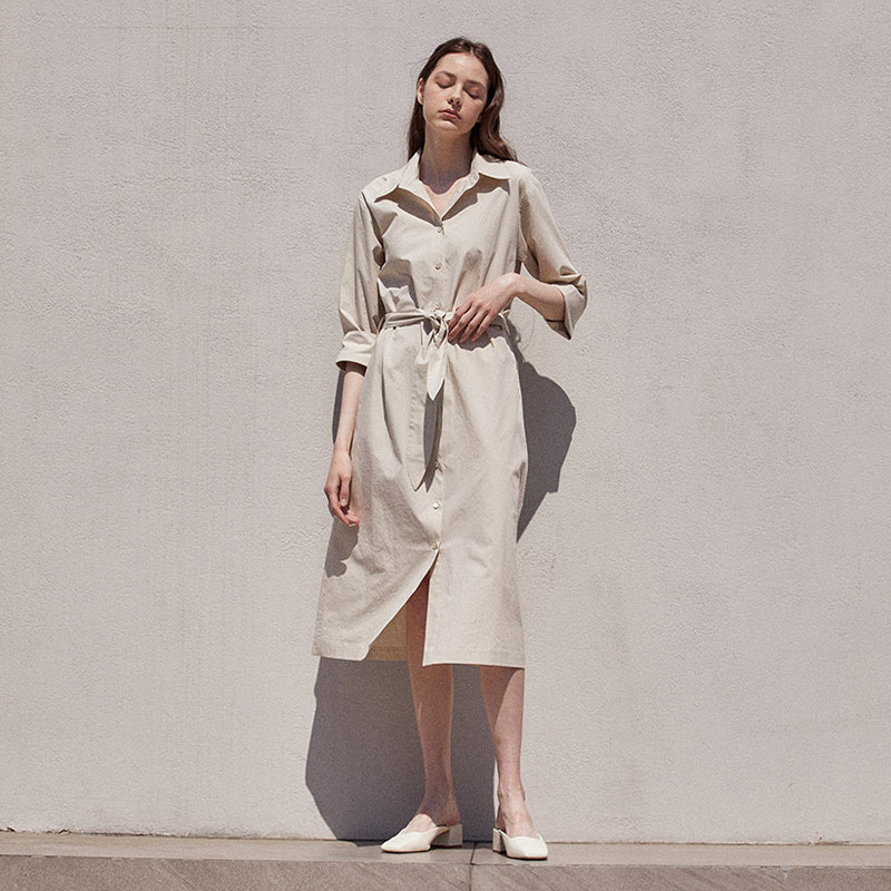 文艺淑女衬衫裙优雅轻熟港味质感