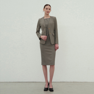 打底背心连衣裙两件套白领上班族职业套装 小西装 显瘦修身 2024春装