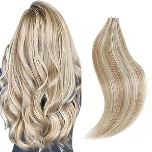Light Brown Highlights Tape In Hair Extensions Brown Mixe