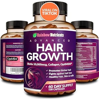 Hair Growth Vitamins for Women | Biotin 10，000mcg， Collag