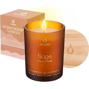 Aromatherapy White Sage Scented Candles, Natural Coconut